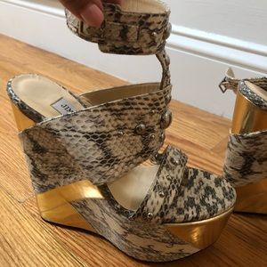 Jimmy choo snake skin wedges size 35
